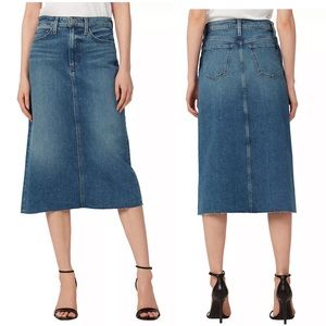 NWOT Joe's Jeans 0/24 A-Line Pencil Straight Midi Denim Skirt Rhapsody Wash $198